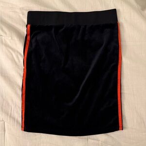 Adidas black Velvet skirt with Red/Orange Side Stripes